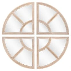 WOMO-DESIGN Miroir Mural Avec Cadre En Bois Massif Ø 120 Cm Bois De Manguier Desi...