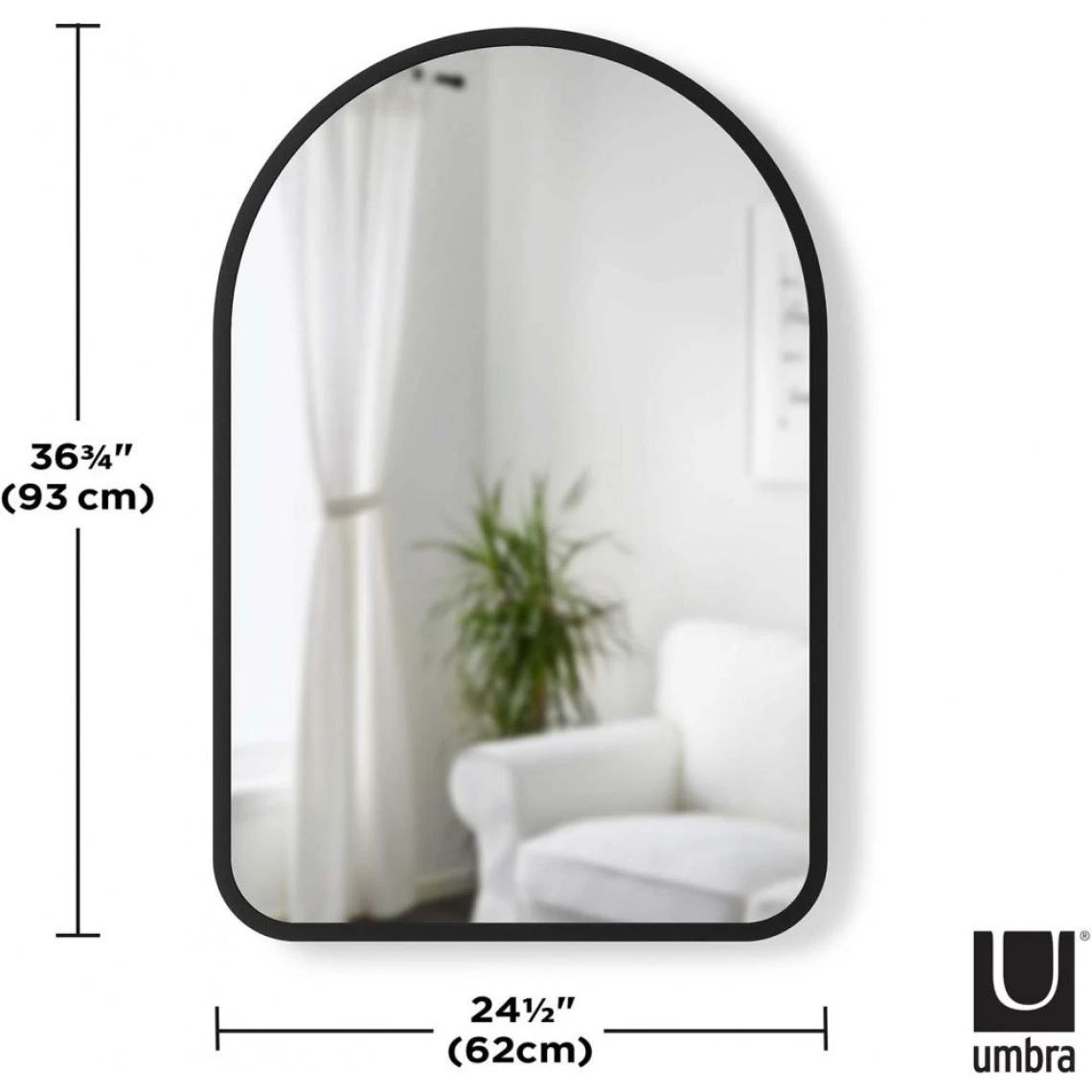 Umbra Miroir Mural Cintré 86 X 91 Cm Hub. 5 Umbra Miroir Mural Cintré 86 X 91 Cm Hub. – Image 3