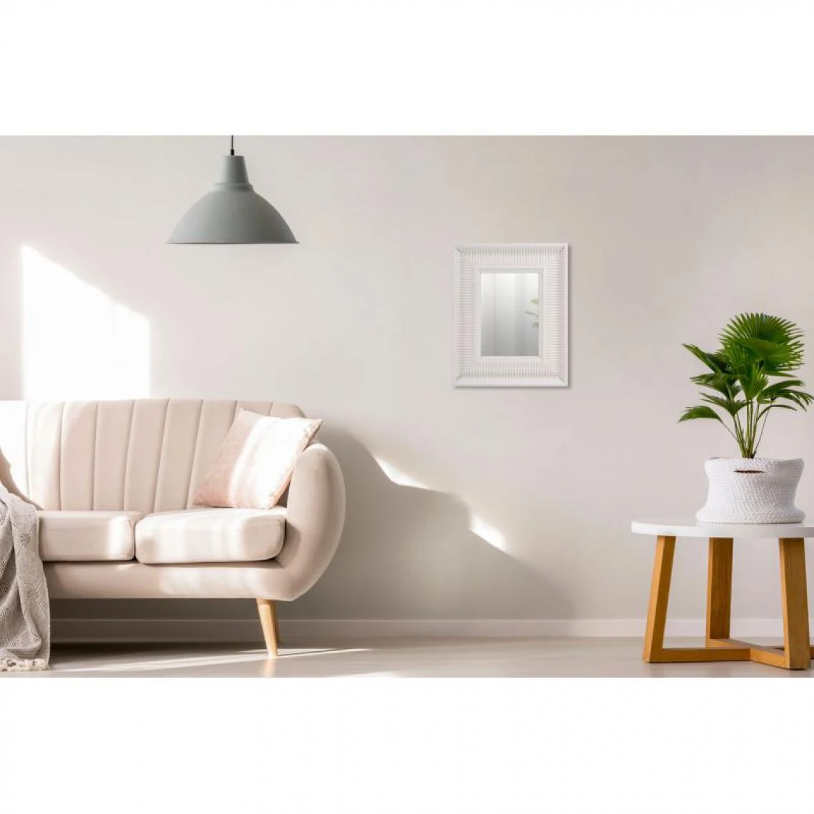 Paris Prix Miroir Mural Déco Howard 49cm Blanc 5 Paris Prix Miroir Mural Déco Howard 49cm Blanc – Image 3