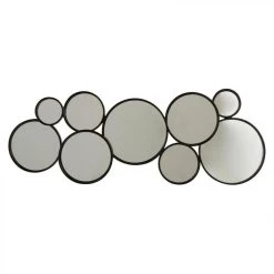 Paris Prix Miroir Mural Design 9 Ronds 84cm Noir