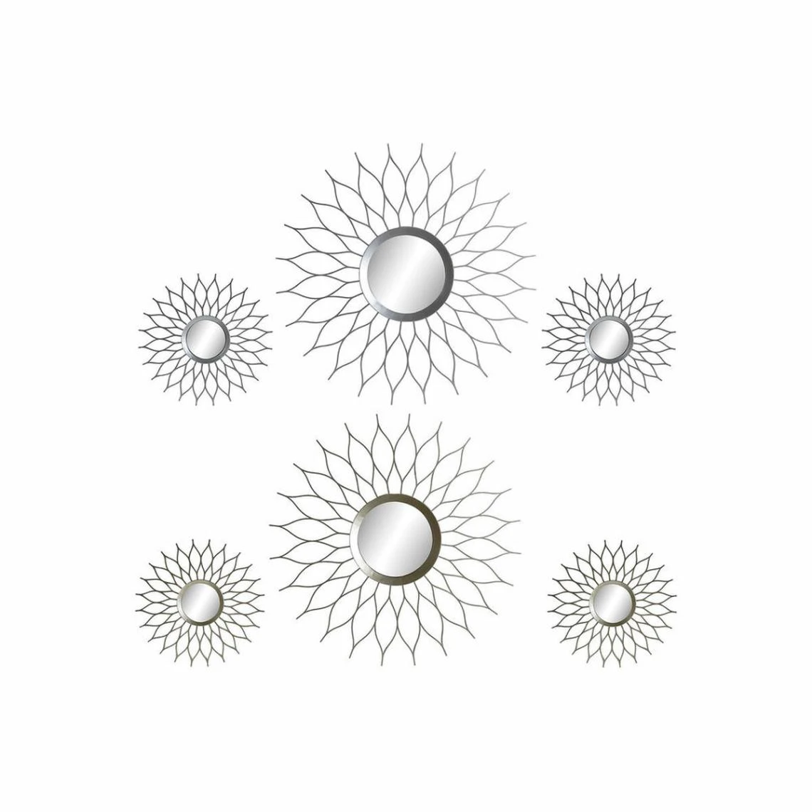 Miroir Mural DKD Home Decor Argent Champagne Polypropylène Miroir (2 ... 3 Miroir Mural DKD Home Decor Argent Champagne Polypropylène Miroir (2 ...