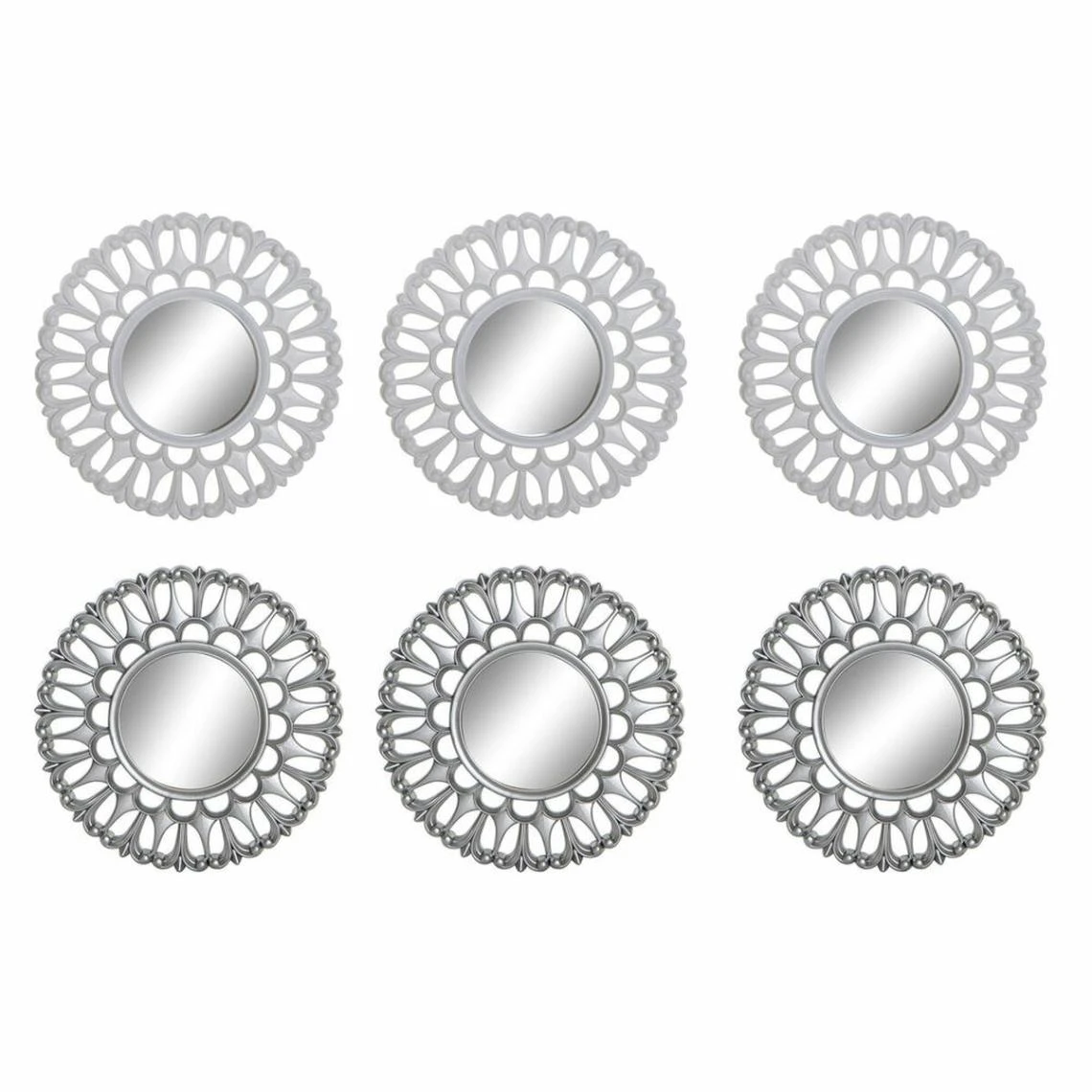 Miroir Mural DKD Home Decor Blanc Argent Polypropylène (2 Pcs) (25 X ... 3 Miroir Mural DKD Home Decor Blanc Argent Polypropylène (2 Pcs) (25 X ...