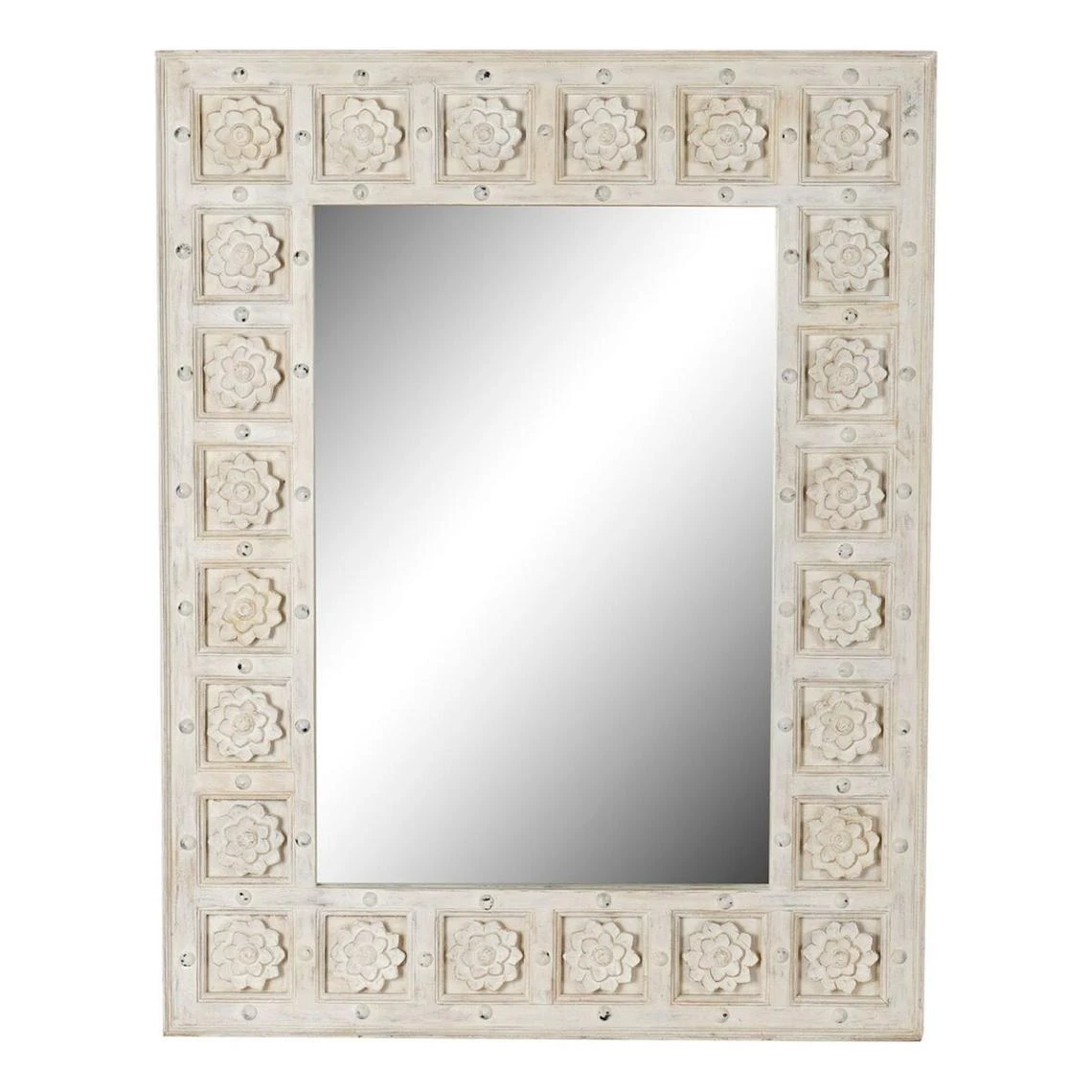 Miroir Mural DKD Home Decor Blanc Bois De Manguier (93.5 X 4.7 X 120.3... 3 Miroir Mural DKD Home Decor Blanc Bois De Manguier (93.5 X 4.7 X 120.3...