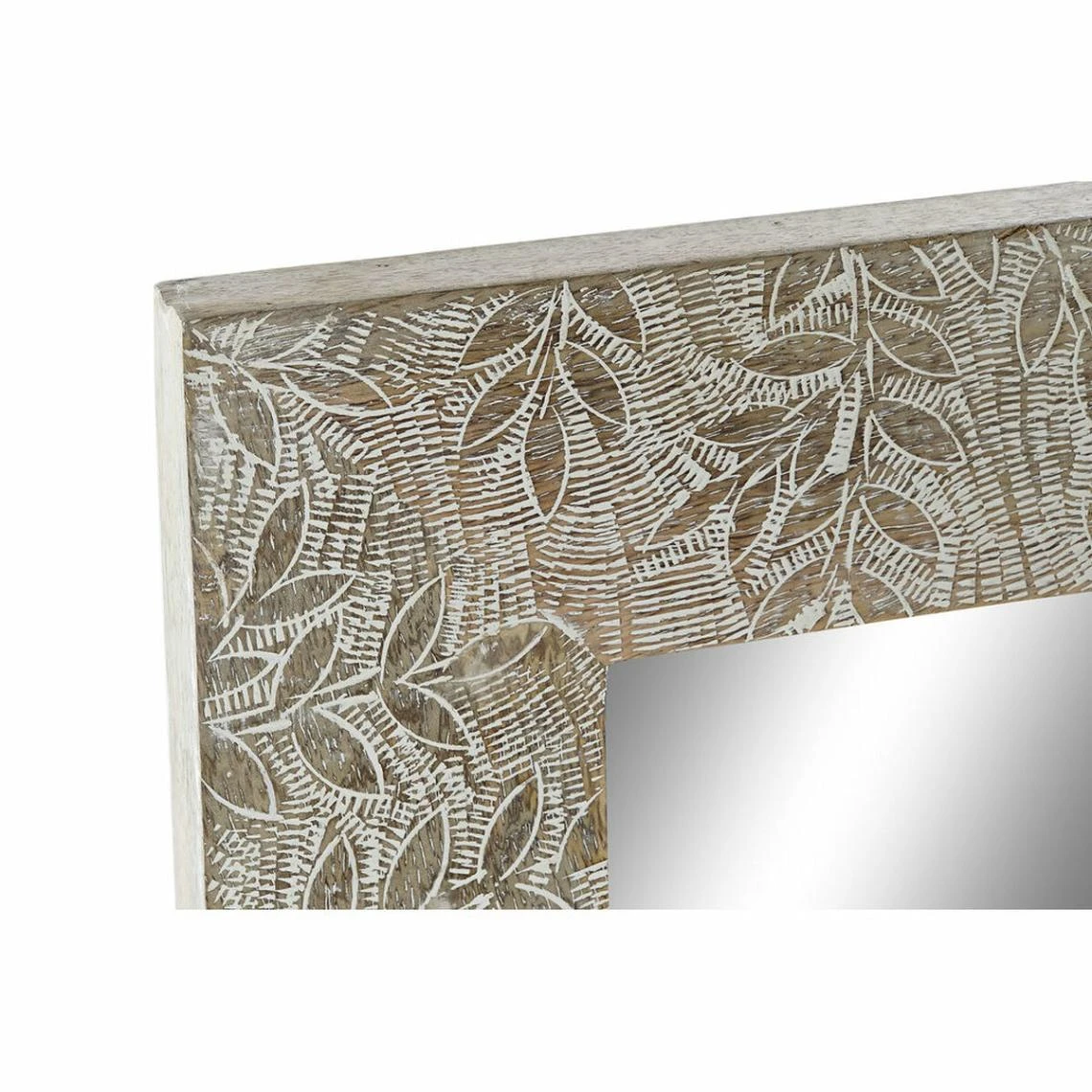 Miroir Mural DKD Home Decor Blanc Verre Bois De Manguier Bois MDF (44 ... 4 Miroir Mural DKD Home Decor Blanc Verre Bois De Manguier Bois MDF (44 ... – Image 2