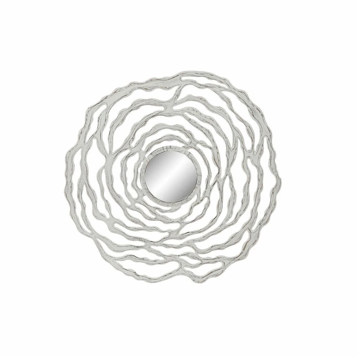 Miroir Mural DKD Home Decor Blanc Verre Bois MDF (119 X 2 X 119 Cm) 3 Miroir Mural DKD Home Decor Blanc Verre Bois MDF (119 X 2 X 119 Cm)