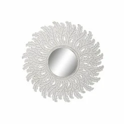 Miroir Mural DKD Home Decor MDF Blanc Feuille D'une Plante (120 X 3 X ... -magasin Vente-unique miroir mural dkd home decor mdf blanc feuille dune plante 120 x 3 x 120 cm 14113498 39320756 1140x1140