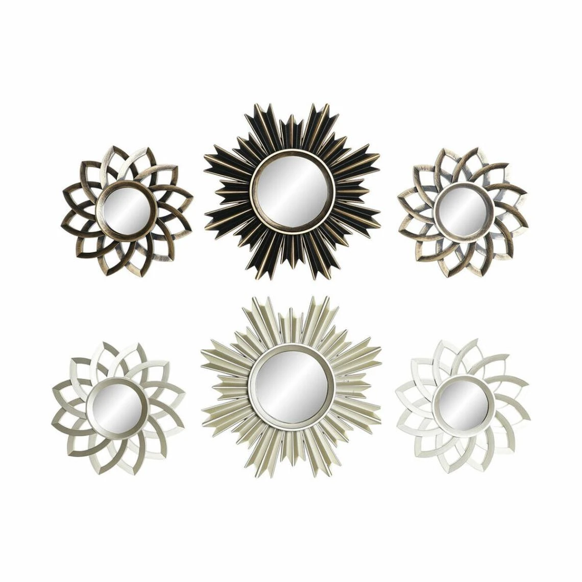 Miroir Mural DKD Home Decor Miroir Champagne Cuivré Clair Polypropyl?... 3 Miroir Mural DKD Home Decor Miroir Champagne Cuivré Clair Polypropyl?...