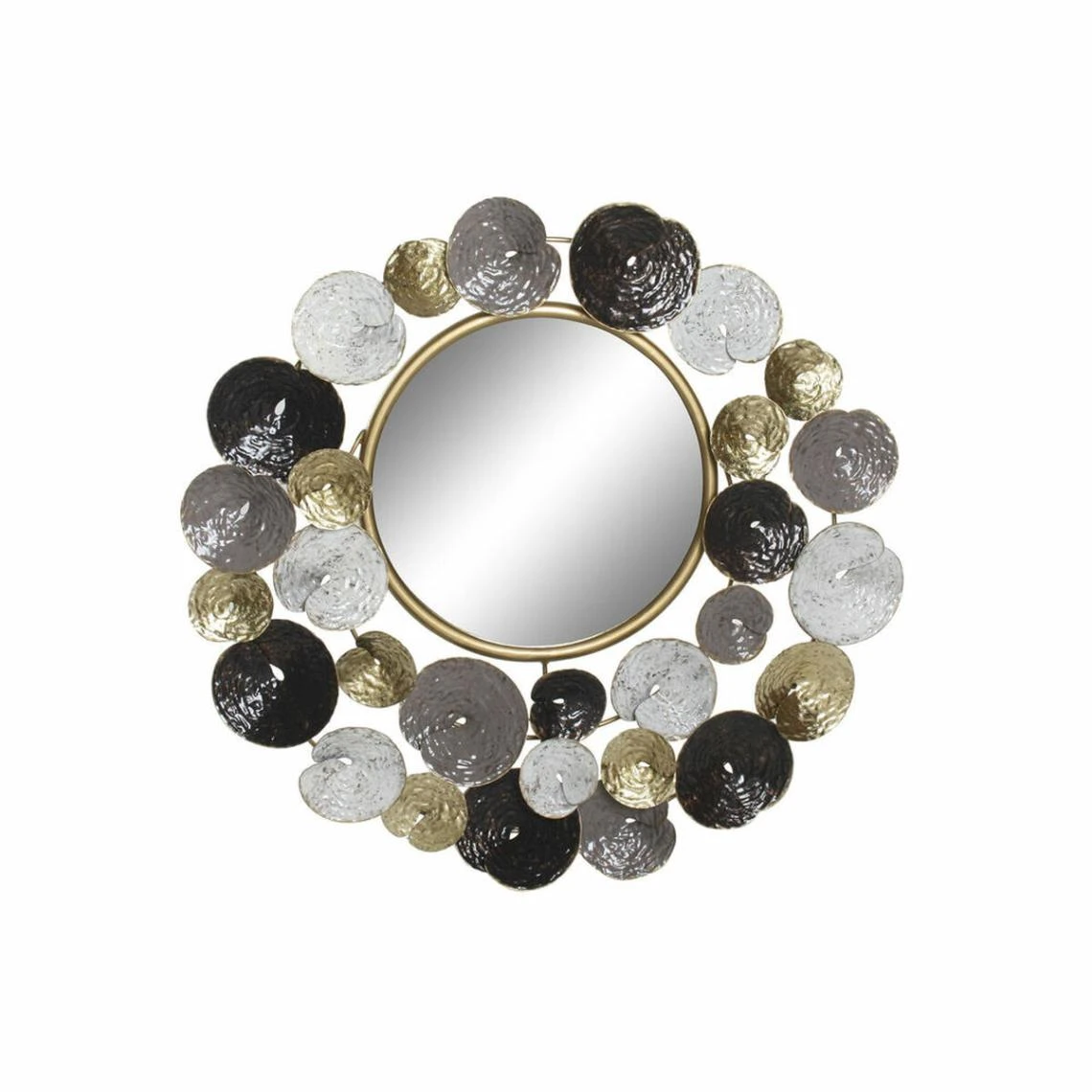 Miroir Mural DKD Home Decor Noir Métal Doré (67.3 X 6.5 X 67.3 Cm) 3 Miroir Mural DKD Home Decor Noir Métal Doré (67.3 X 6.5 X 67.3 Cm)