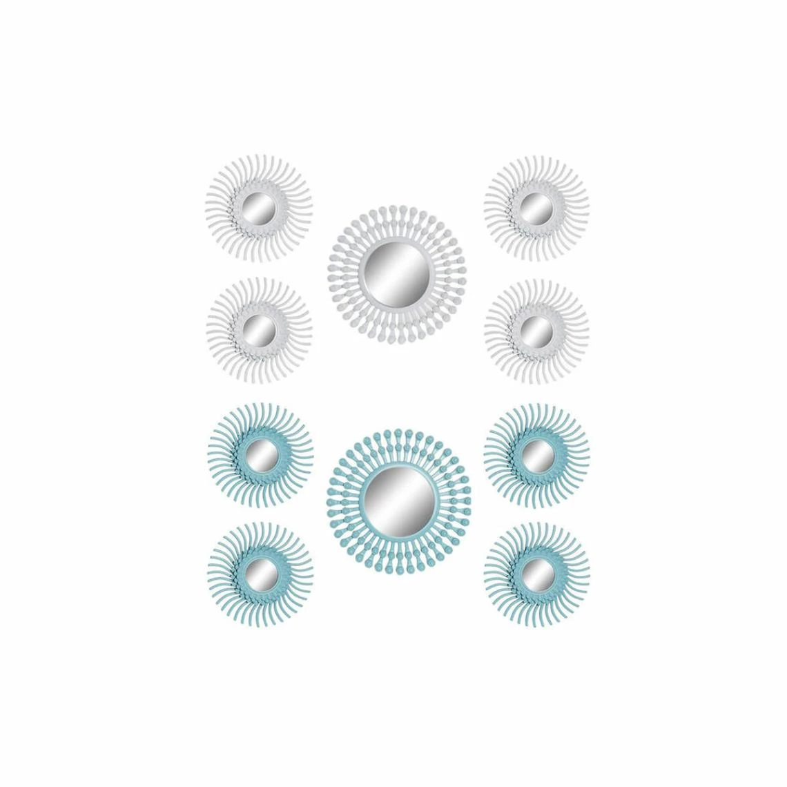 Miroir Mural DKD Home Decor Verre Bleu Blanc Carton Polypropylène (25... 3 Miroir Mural DKD Home Decor Verre Bleu Blanc Carton Polypropylène (25...