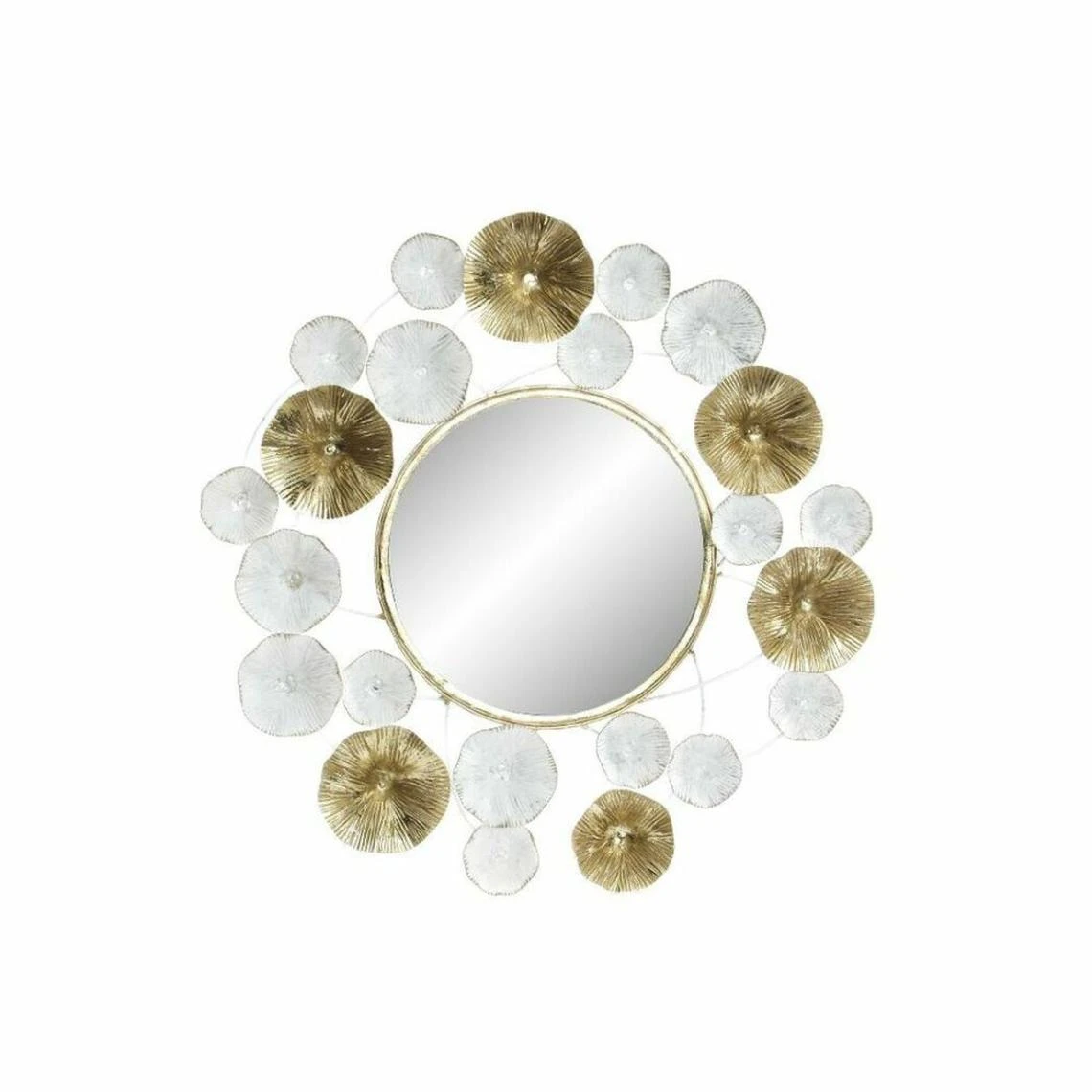 Miroir Mural DKD Home Decor Verre Doré Métal Blanc Fleurs (60 X 5 X ... 3 Miroir Mural DKD Home Decor Verre Doré Métal Blanc Fleurs (60 X 5 X ...