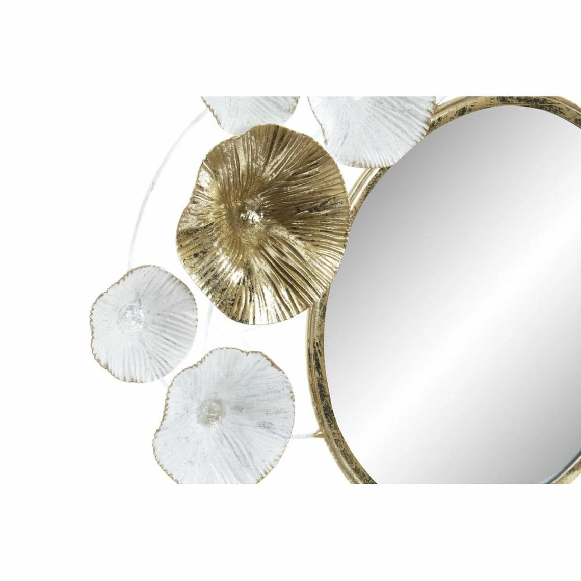 Miroir Mural DKD Home Decor Verre Doré Métal Blanc Fleurs (60 X 5 X ... 4 Miroir Mural DKD Home Decor Verre Doré Métal Blanc Fleurs (60 X 5 X ... – Image 2