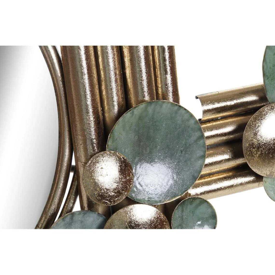 Miroir Mural DKD Home Decor Verre Doré Métal Vert (89.5 X 9 X 51 Cm) 4 Miroir Mural DKD Home Decor Verre Doré Métal Vert (89.5 X 9 X 51 Cm) – Image 2