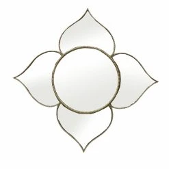 Miroir Mural DKD Home Decor Verre Doré Résine (55.5 X 1.5 X 55.5 Cm)