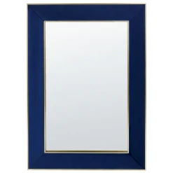 Beliani Miroir Mural En Velours Bleu 50 X 150 Cm LAUTREC