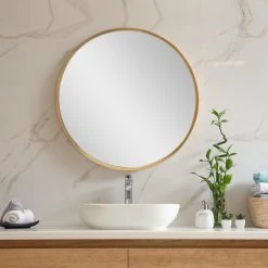 Miroir Mural Modugno Rond Diamètre 40 Cm Doré [en.casa] -magasin Vente-unique miroir mural modugno rond diametre 40 cm dore encasa 12088276 32060720 1140x1140