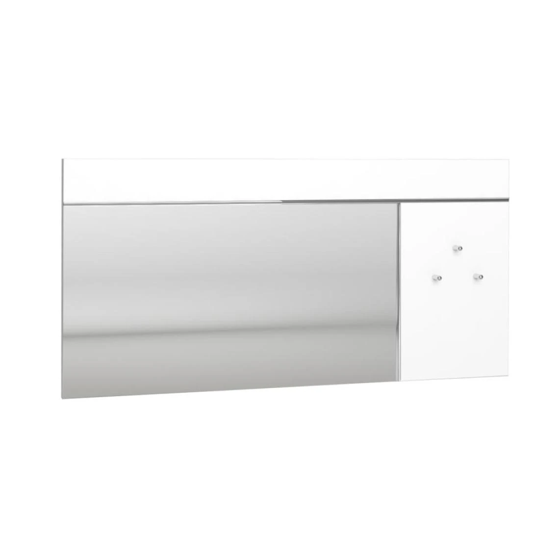 Vente-unique Miroir Mural Avec 3 Patères - L. 120 X H. 60 - Blanc - NIKLOS 5 Vente-unique Miroir Mural Avec 3 Patères - L. 120 X H. 60 - Blanc - NIKLOS – Image 3
