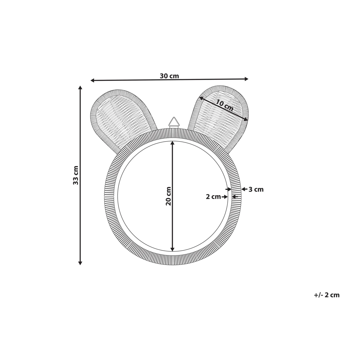Beliani Miroir Mural Ours En Rotin Naturel ø 20 Cm ASHANTI 4 Beliani Miroir Mural Ours En Rotin Naturel ø 20 Cm ASHANTI – Image 2
