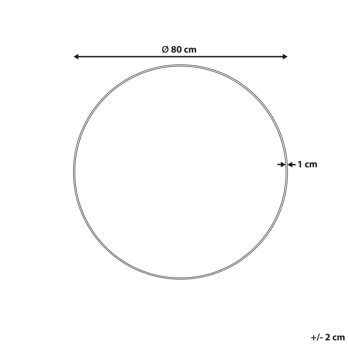 Beliani Miroir Mural Rond ⌀ 80 Cm Noir ANNEMASSE 4 Beliani Miroir Mural Rond ⌀ 80 Cm Noir ANNEMASSE – Image 2