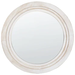 Beliani Miroir Mural Rond Blanc Cassé ø 60 Cm DELICIAS