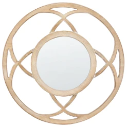 Beliani Miroir Mural Rond Bois Clair ⌀ 60 Cm IZTAPALAPA