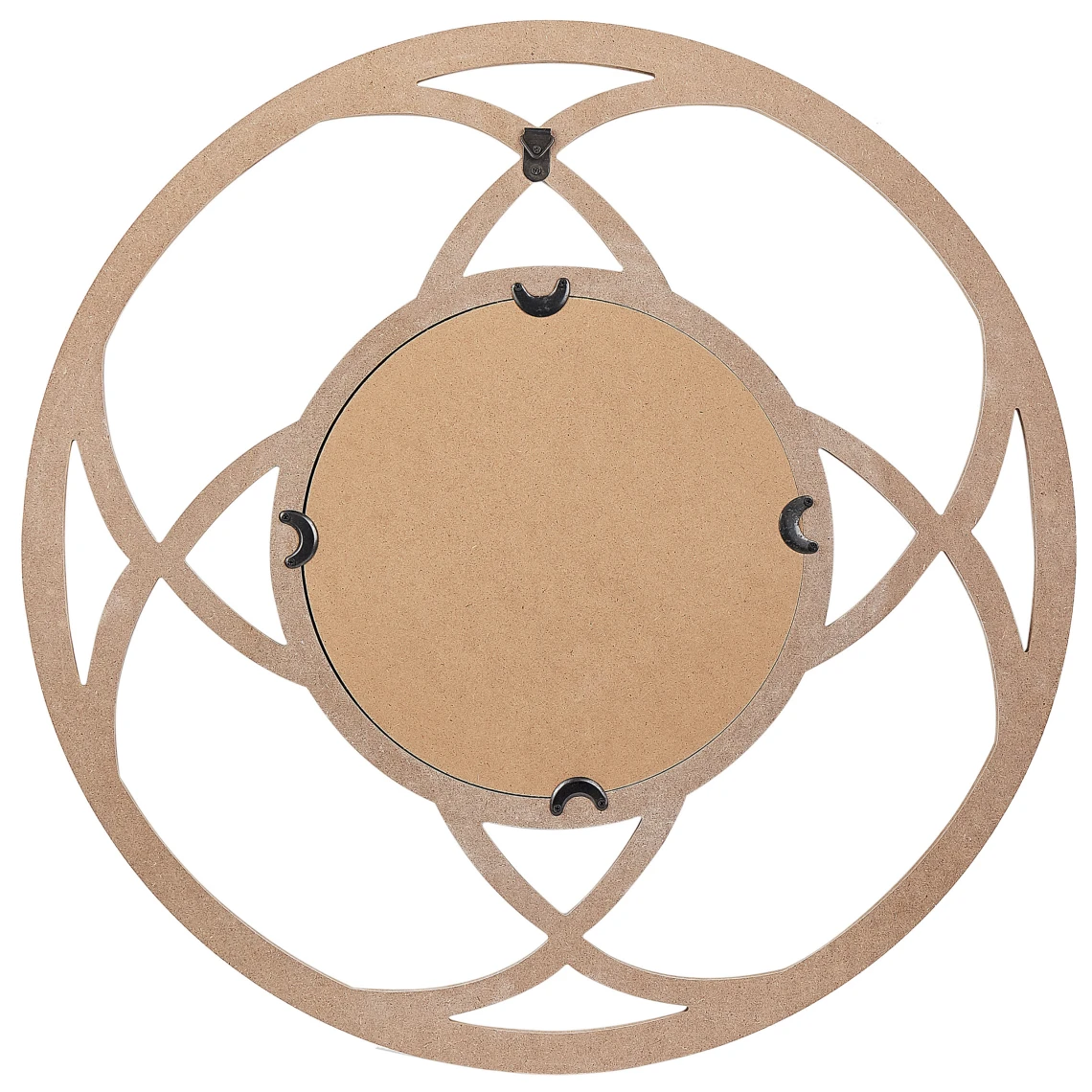 Beliani Miroir Mural Rond Bois Clair ⌀ 60 Cm IZTAPALAPA 5 Beliani Miroir Mural Rond Bois Clair ⌀ 60 Cm IZTAPALAPA – Image 3