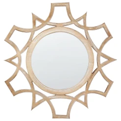 Beliani Miroir Mural Rond Bois Clair ø 60 Cm ZAPOPAN