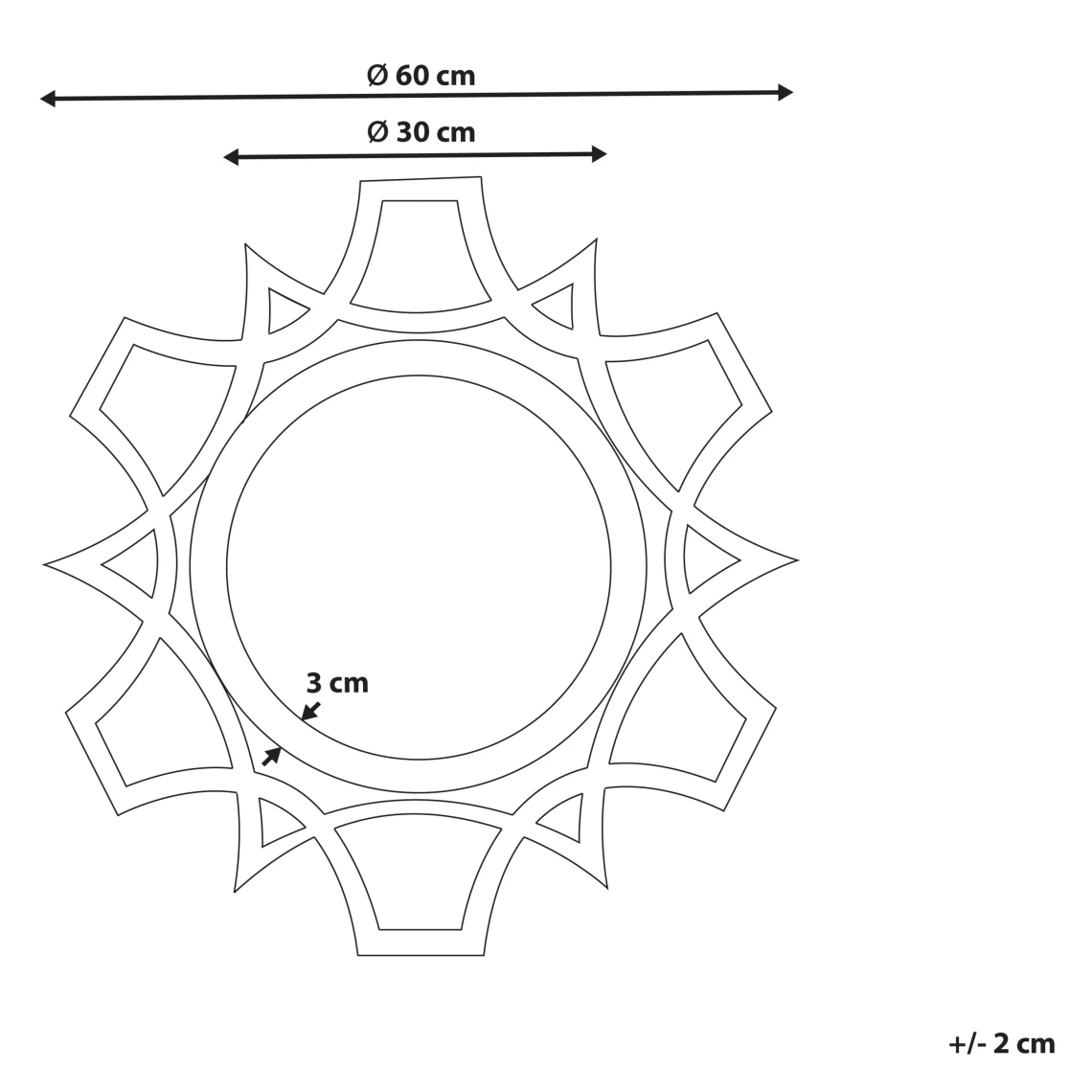 Beliani Miroir Mural Rond Bois Clair ø 60 Cm ZAPOPAN 4 Beliani Miroir Mural Rond Bois Clair ø 60 Cm ZAPOPAN – Image 2