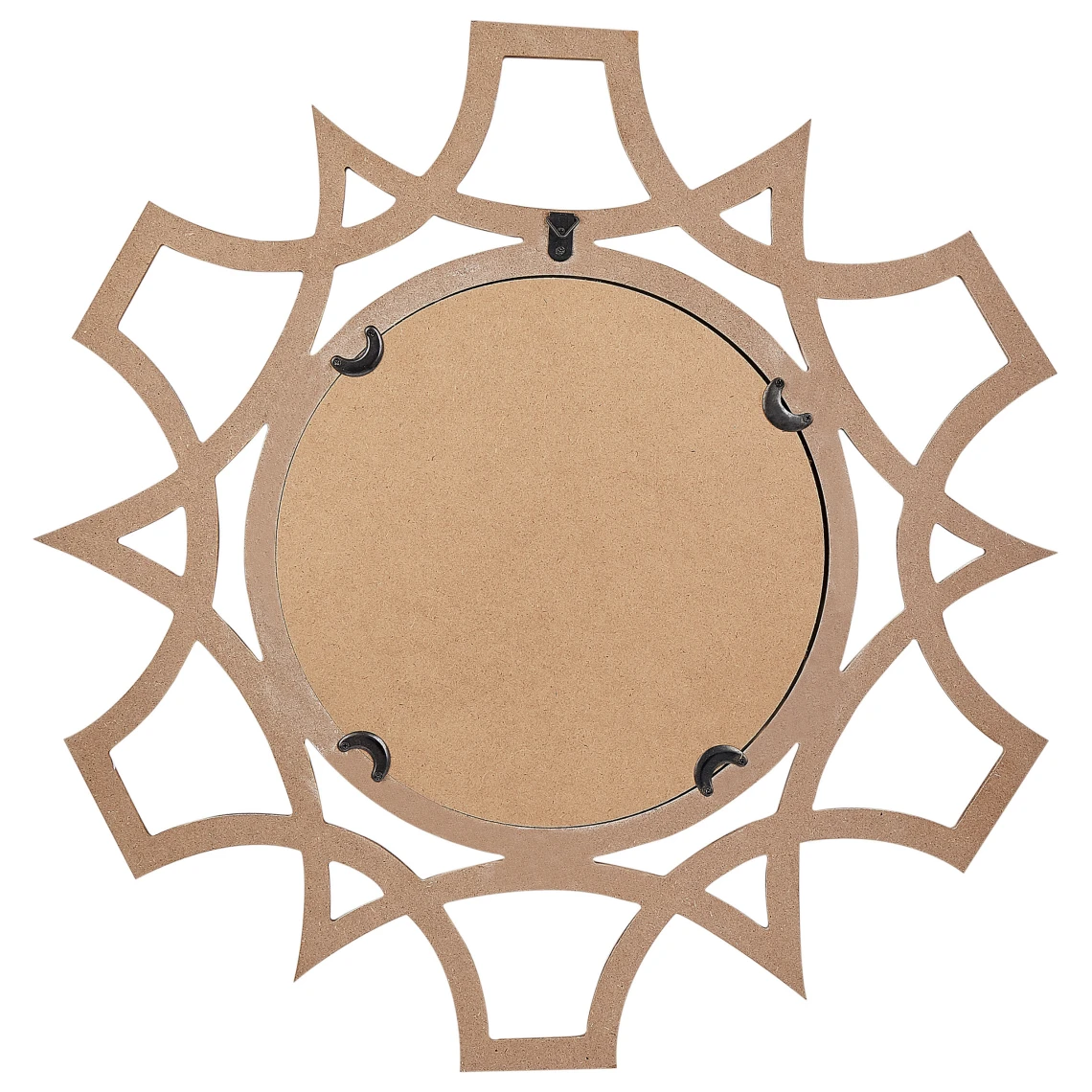 Beliani Miroir Mural Rond Bois Clair ø 60 Cm ZAPOPAN 5 Beliani Miroir Mural Rond Bois Clair ø 60 Cm ZAPOPAN – Image 3