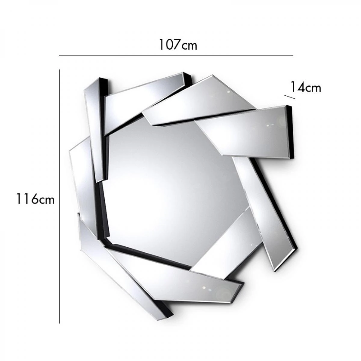 Meubler Design Miroir Mural Rond Grande Taille Destructuré PYRAMIDE 5 Meubler Design Miroir Mural Rond Grande Taille Destructuré PYRAMIDE – Image 3