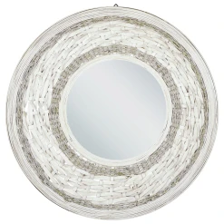 Beliani Miroir Mural Rond ø 61 Cm Bambou Naturel SOLEDAD