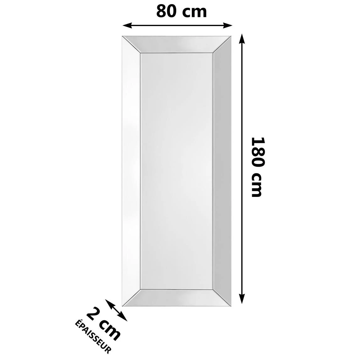 Vivenla Miroir Mural Ultra Design Avec Contour Biseauté Effet 3D L. 180 X P. ... 7 Vivenla Miroir Mural Ultra Design Avec Contour Biseauté Effet 3D L. 180 X P. ... – Image 5