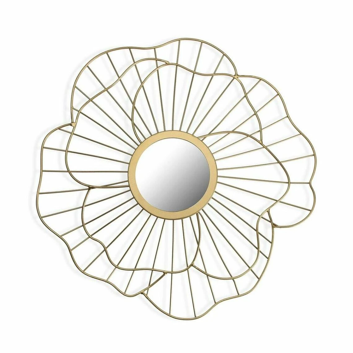 Miroir Mural Versa Fleur Doré Verre Métal (1,2 X 50 X 50 Cm) 3 Miroir Mural Versa Fleur Doré Verre Métal (1,2 X 50 X 50 Cm)