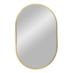 HOUSE NORDIC Miroir Ovale MADRID Avec Cadre Aspect Laiton 50x80 Cm