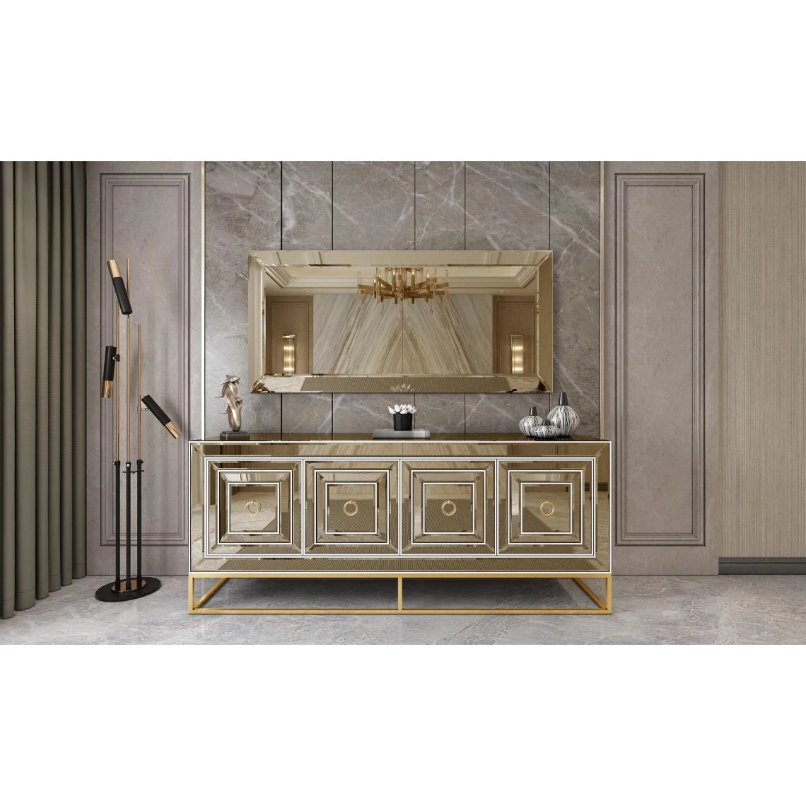 Vivenla Miroir Pour Bahut Design Bronze Fumé 176.5 X 5 X 71.5cm Collection M... 6 Vivenla Miroir Pour Bahut Design Bronze Fumé 176.5 X 5 X 71.5cm Collection M... – Image 4