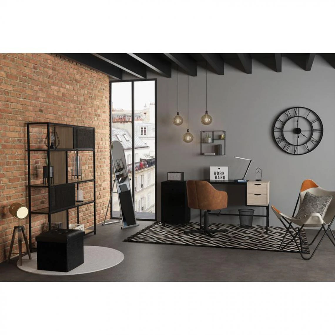 BUT Miroir Psyché H. 143,5cm LOU Gris 4 BUT Miroir Psyché H. 143,5cm LOU Gris – Image 2