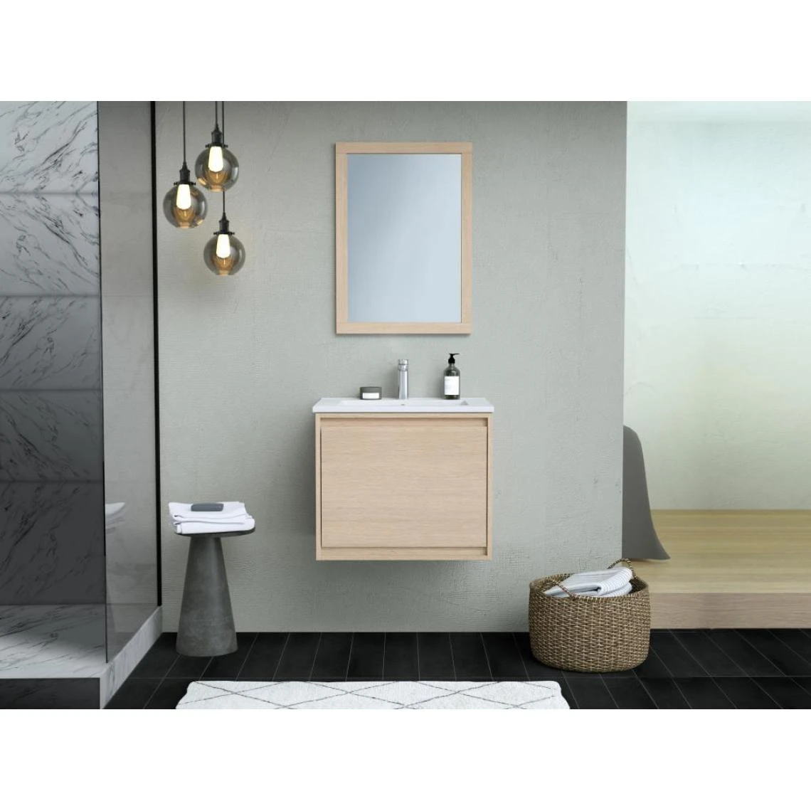 Vente-unique Miroir Rectangulaire Avec Contour Placage Chêne - L50 X H70 Cm - TIME... 5 Vente-unique Miroir Rectangulaire Avec Contour Placage Chêne - L50 X H70 Cm - TIME... – Image 3