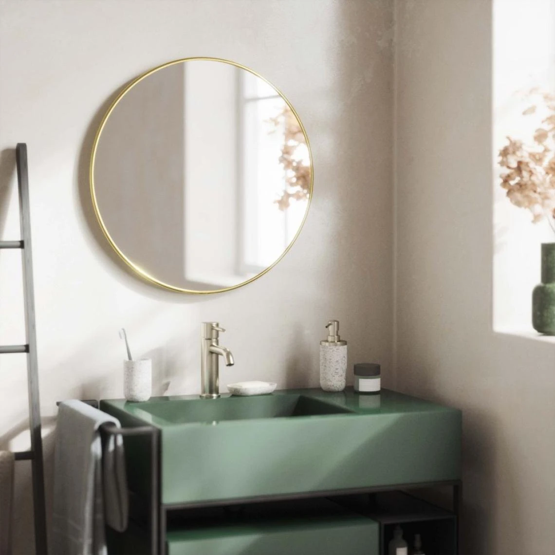 Umbra Miroir Rond Avec Finition Métallique Hubba 61 Cm. 4 Umbra Miroir Rond Avec Finition Métallique Hubba 61 Cm. – Image 2