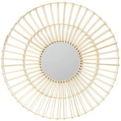 The Home Deco Factory Miroir Rond En Rotin 75 Cm Sun.