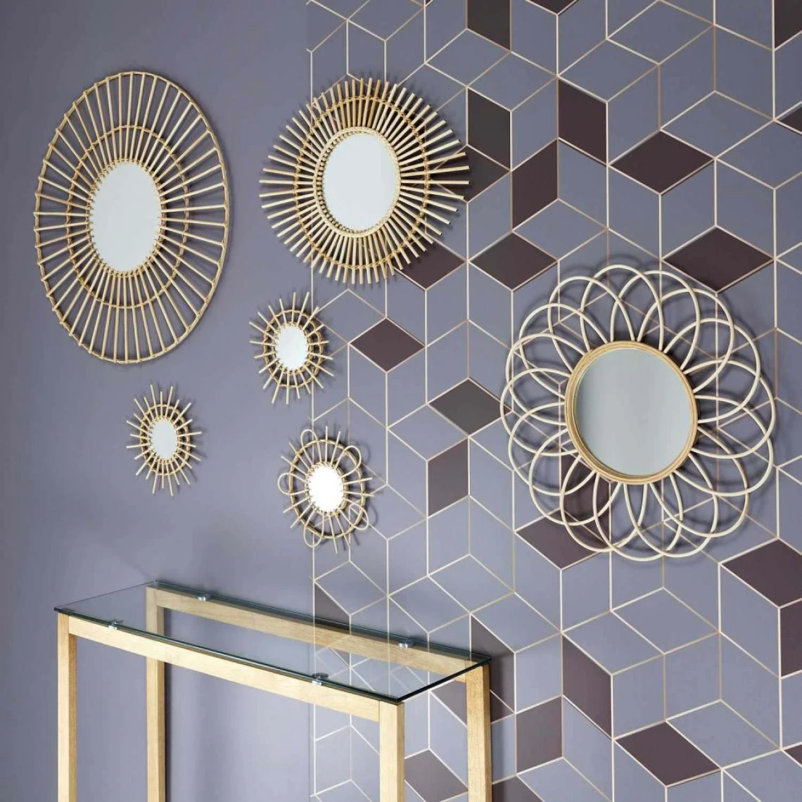 The Home Deco Factory Miroir Rond En Rotin 75 Cm Sun. 6 The Home Deco Factory Miroir Rond En Rotin 75 Cm Sun. – Image 4