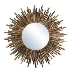 MACABANE Miroir Rond Soleil Bois Nature Branches - CLEA