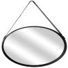 Paris Prix Miroir Rond Design Barbier 50cm Noir -magasin Vente-unique miroir rond style barbier anse simili cuir 50 cm 9736280 25203860 860 1140x1140