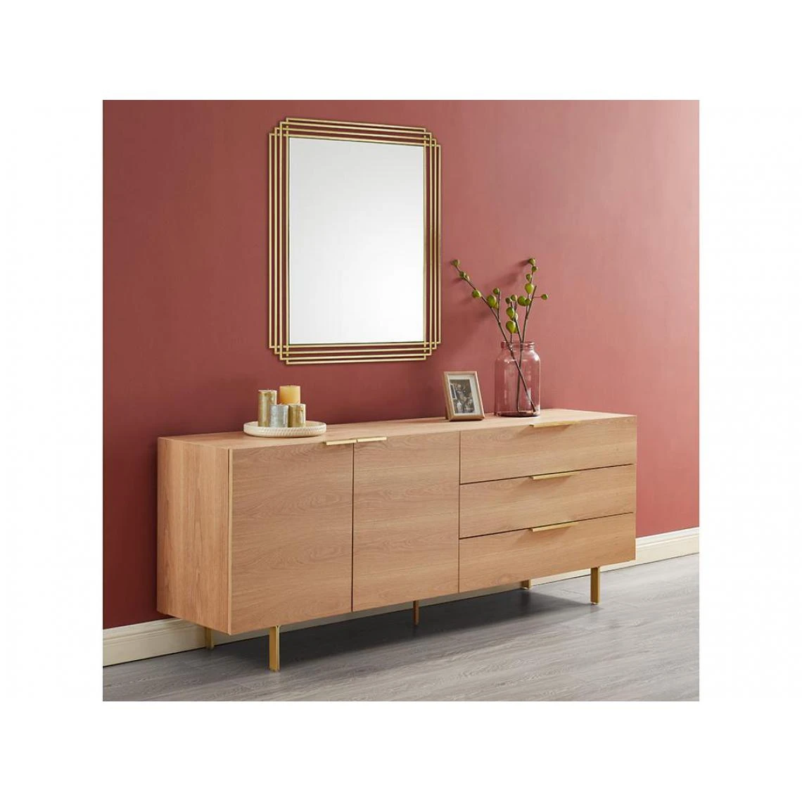 Vente-unique Miroir Art Déco En Métal SAMBA - L.80 X H. 110 Cm - Doré 7 Vente-unique Miroir Art Déco En Métal SAMBA - L.80 X H. 110 Cm - Doré – Image 5