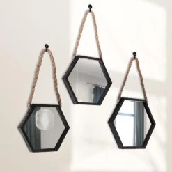 Other Miroir Sur Chaîne, Miroir Mural Hexagonal Dans Un Cadre Noir, Lot De ... 10 Other Miroir Sur Chaîne, Miroir Mural Hexagonal Dans Un Cadre Noir, Lot De ... -magasin Vente-unique miroir sur chaine miroir mural hexagonal dans un cadre noir lot de 3 13798306 38150660 1140x1140