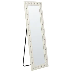 Beliani Miroir Sur Pied En Cuir PU Blanc 50 X 150 Cm ANSOUIS