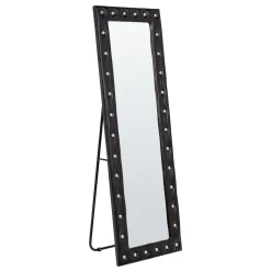 Beliani Miroir Sur Pied En Cuir PU Noir 50 X 150 Cm ANSOUIS