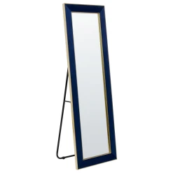 Beliani Miroir Sur Pied En Velours Bleu 50 X 150 Cm LAUTREC
