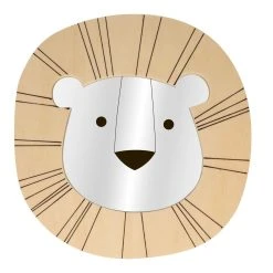 Artemio Miroir Tête De Lion En Bois