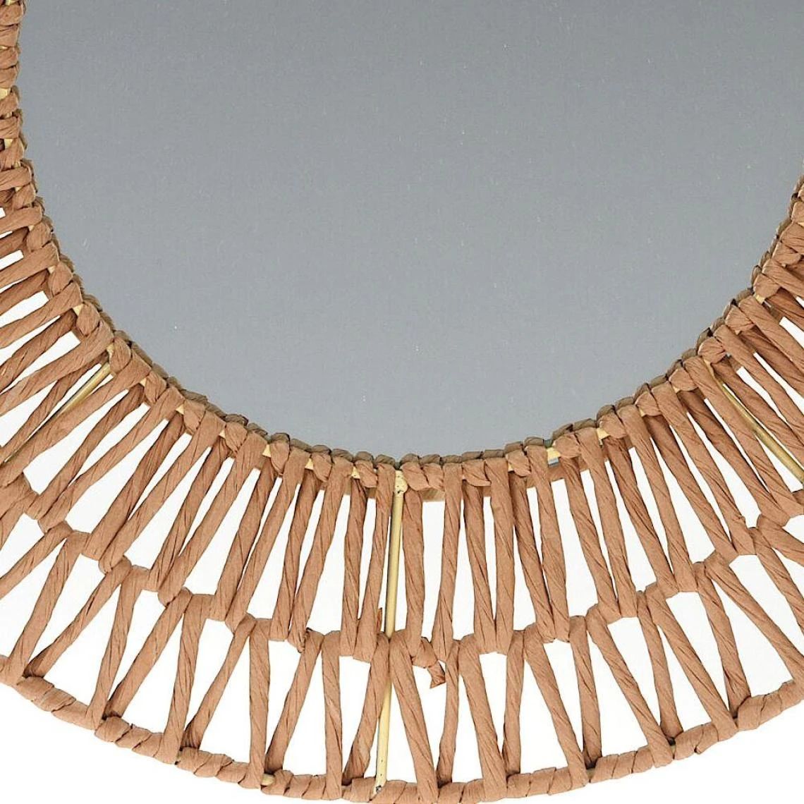 Other Miroir Tissé Dans Un Cadre En Papier Gris, Bohème Rond 45 Cm 6 Other Miroir Tissé Dans Un Cadre En Papier Gris, Bohème Rond 45 Cm – Image 4