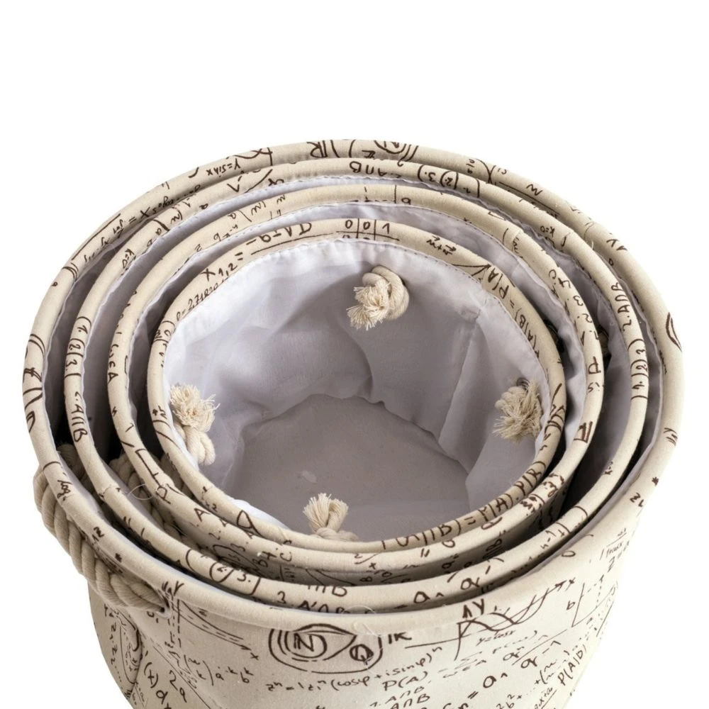 Mobili Rebecca Set 4 Paniers Recipients Ovale Tissu Imprime22x35x35 4 Mobili Rebecca Set 4 Paniers Recipients Ovale Tissu Imprime22x35x35 – Image 2