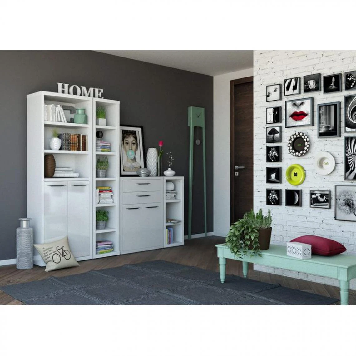 BUT Option 2 Portes/2 Tiroirs MEZZO Blanc Laqué / H. 105 Cm 4 BUT Option 2 Portes/2 Tiroirs MEZZO Blanc Laqué / H. 105 Cm – Image 2